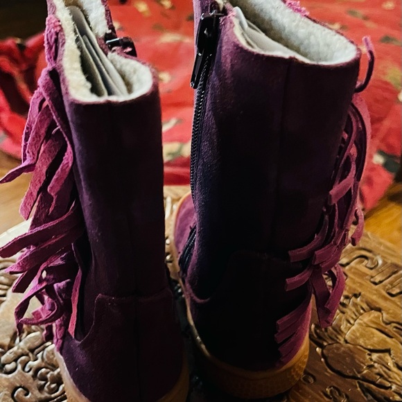 Livie & Luca Fringe Full Boot, Size 4, Purple Suede Leather, NWOT - Picture 4 of 7